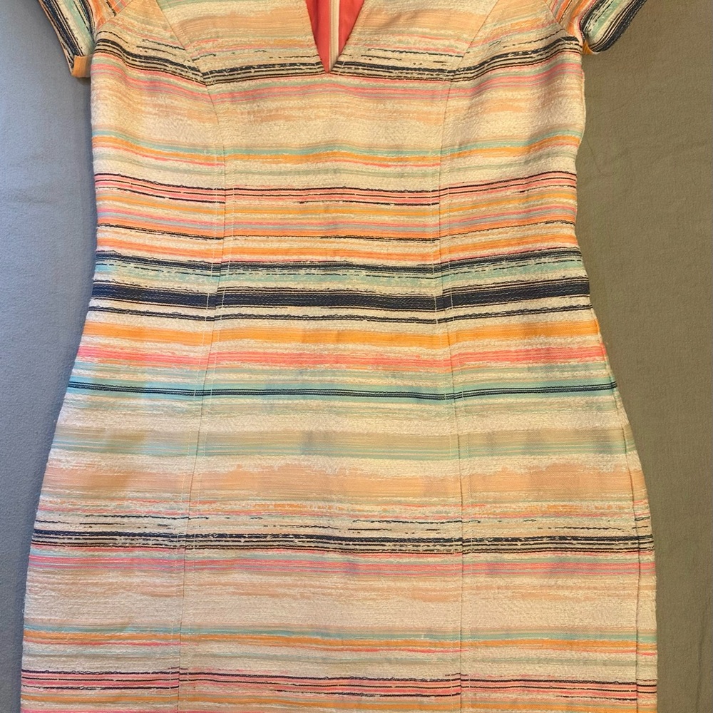 Trina Turk Pastel Striped Mini-length Sheath Dress